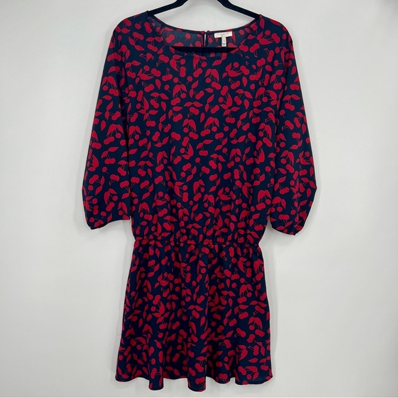 Joie Arryn B Elastic Drop Waist Cherry Print Fruits Blouson Mini Dress S - Picture 4 of 10